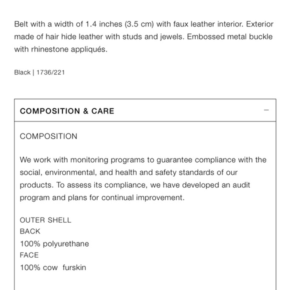 Zara rhinestone leather belt limited edition - Picture 7 of 7